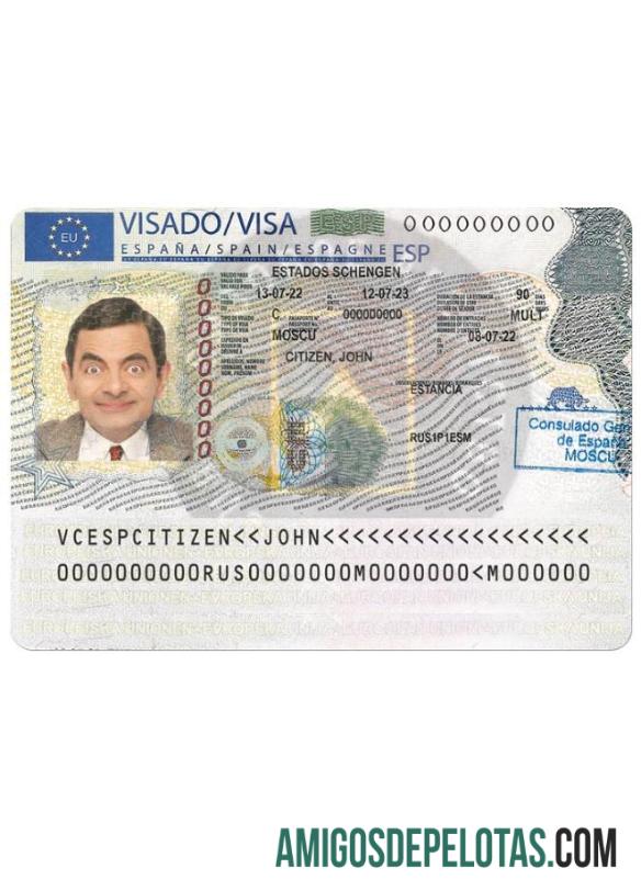 Visto de viagem para ESPANHA exemplo real